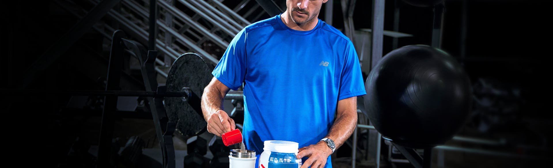 Tommy Paul making a Dymatize shake