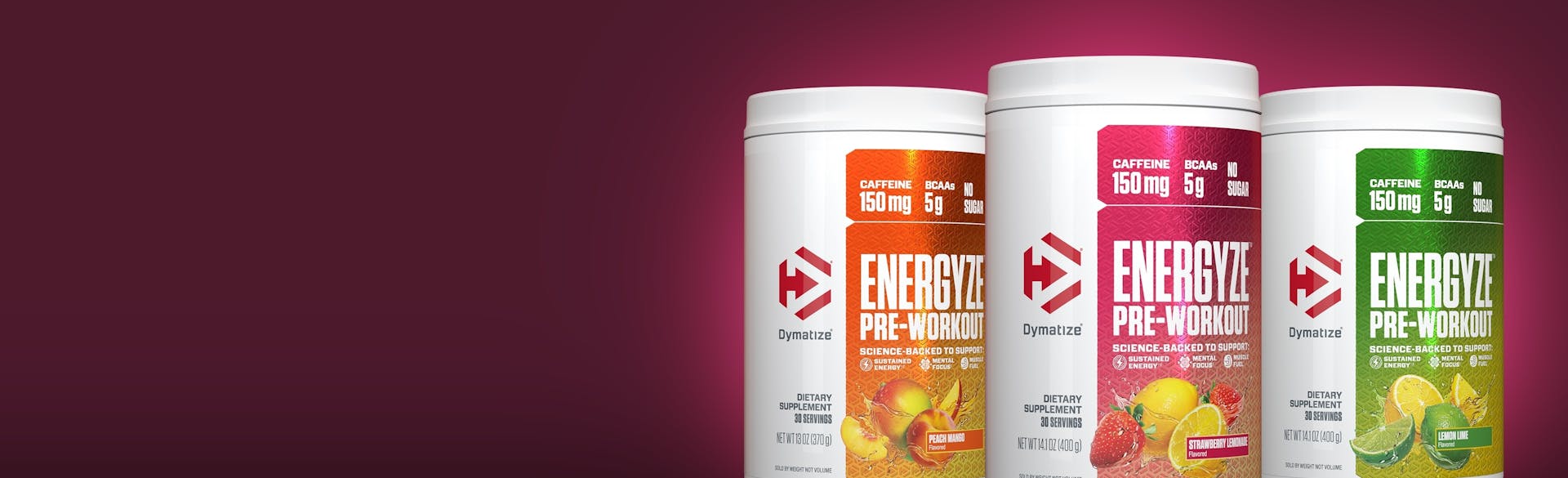 Dymatize Energyze Pre-Workout product lineup.