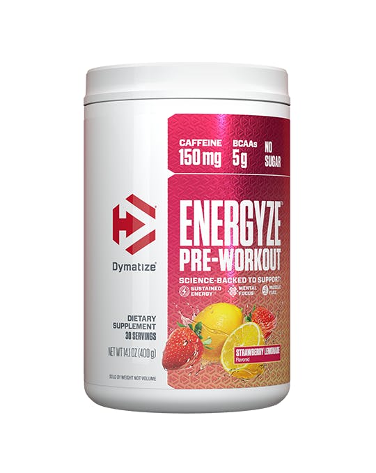 Strawberry Lemonade Energyze Pre-Workout by Dymatize.
