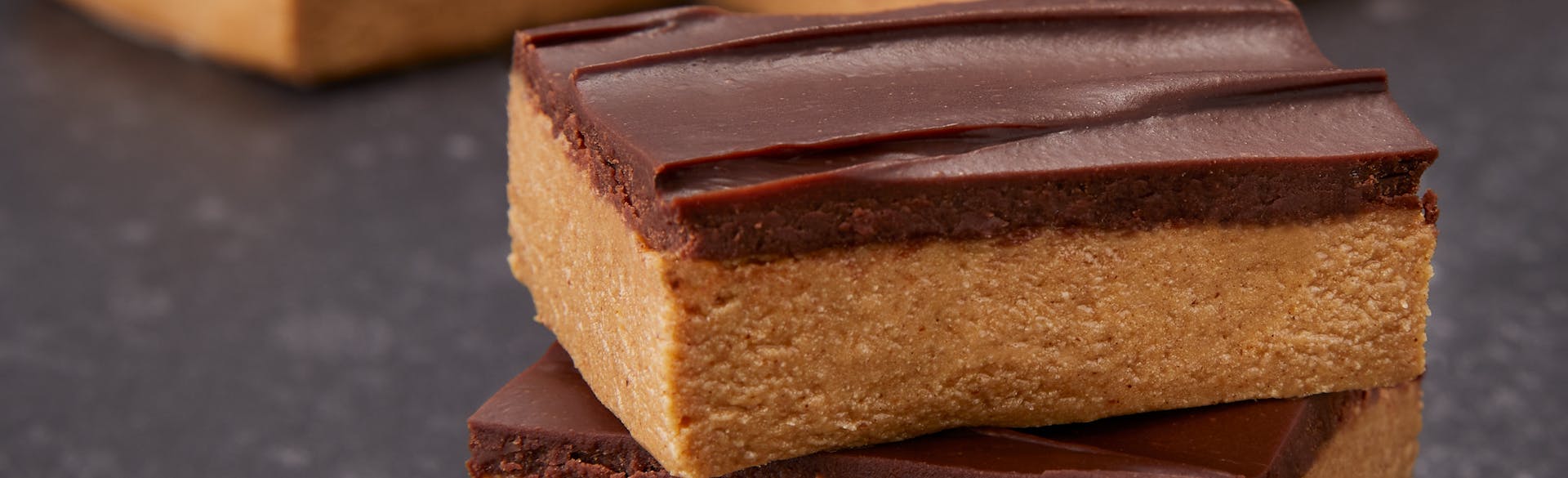 Chocolate Peanut-Butter brownies that were made with Dymatize Protein Powder.