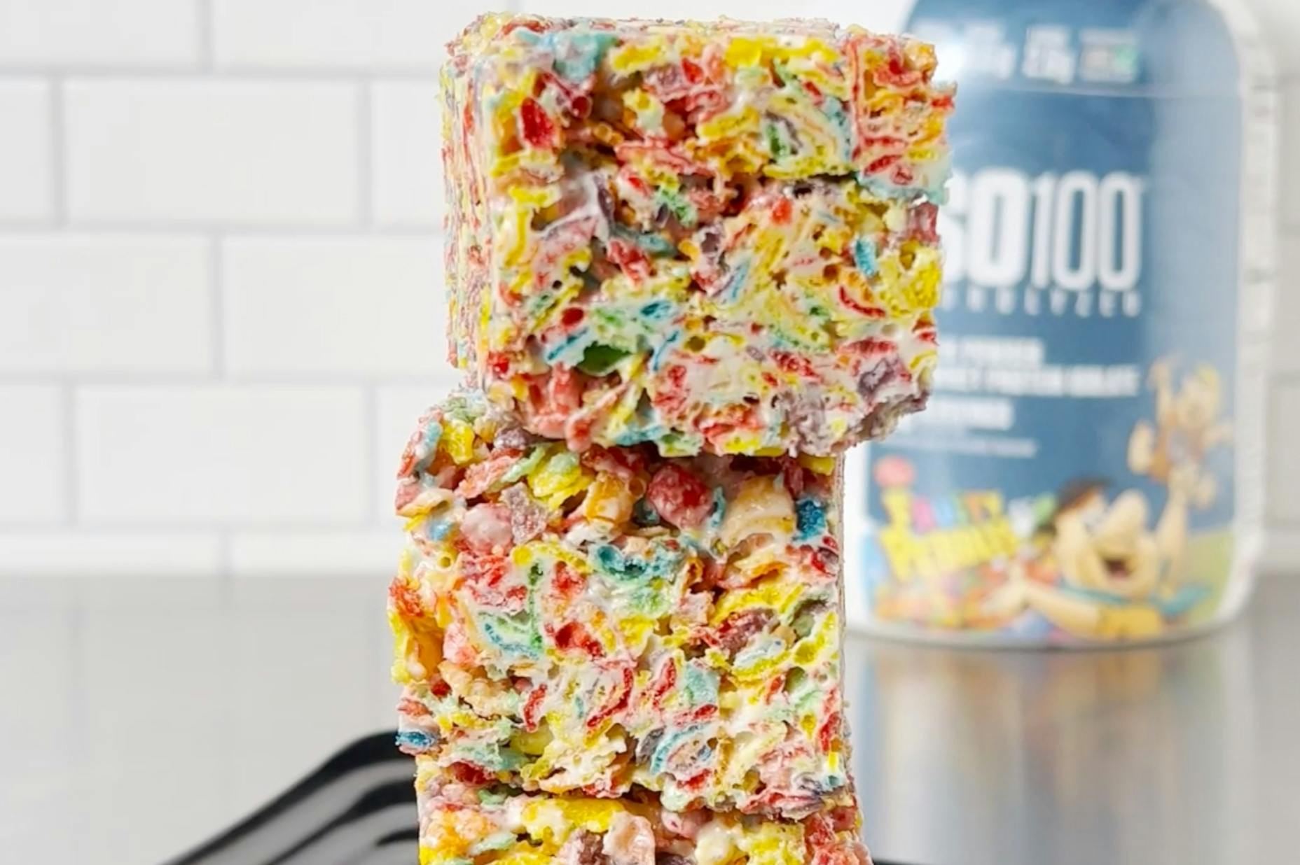 Fruity Pebbles Protein Rice Crispy Treats